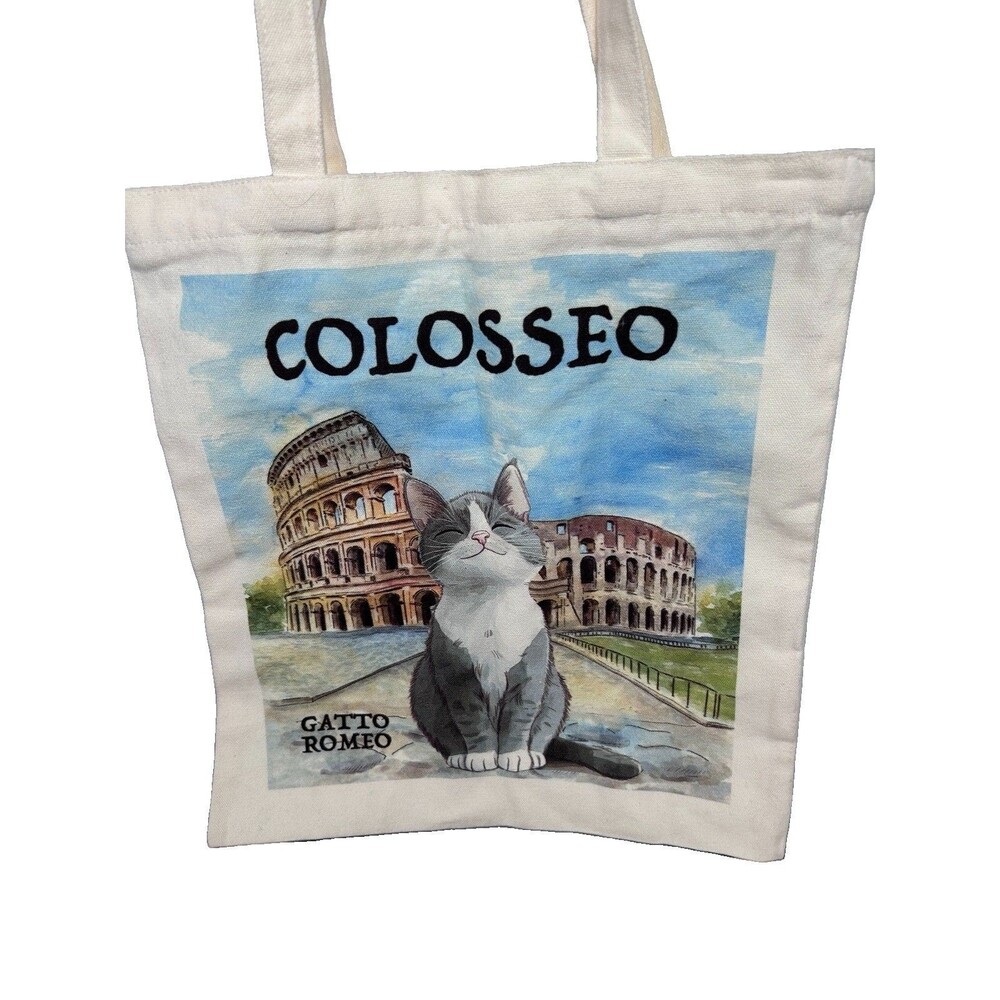 I Gatti di Roma Colosseum Cat Tote Bag Italian Souvenir Editrice Bella Immagine
